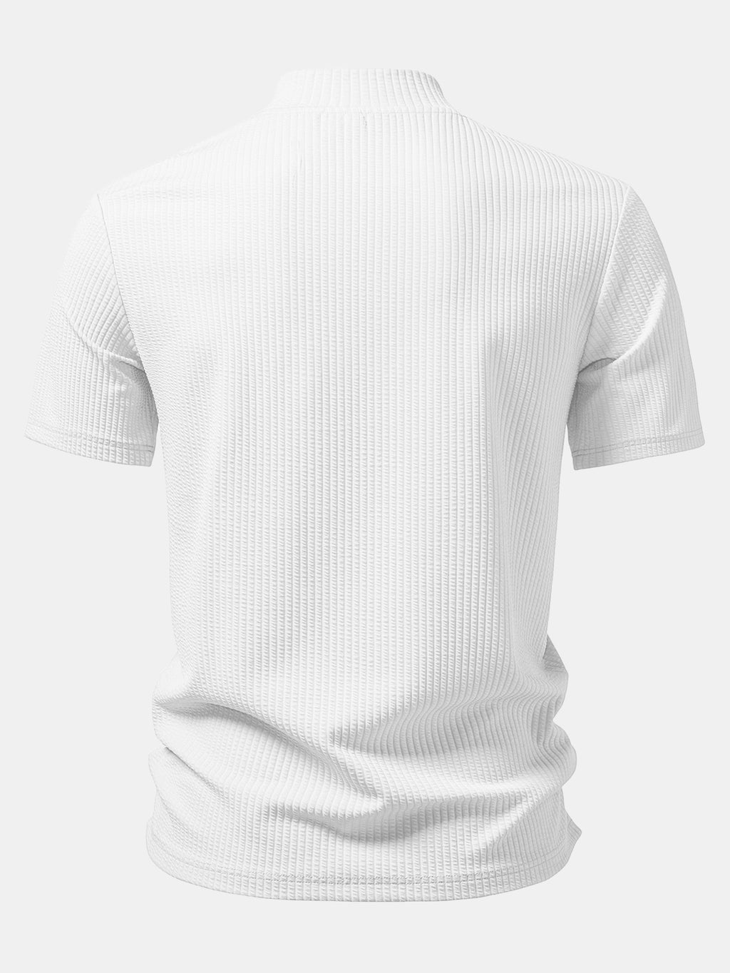 Ribbed Mock Neck T-Shirt