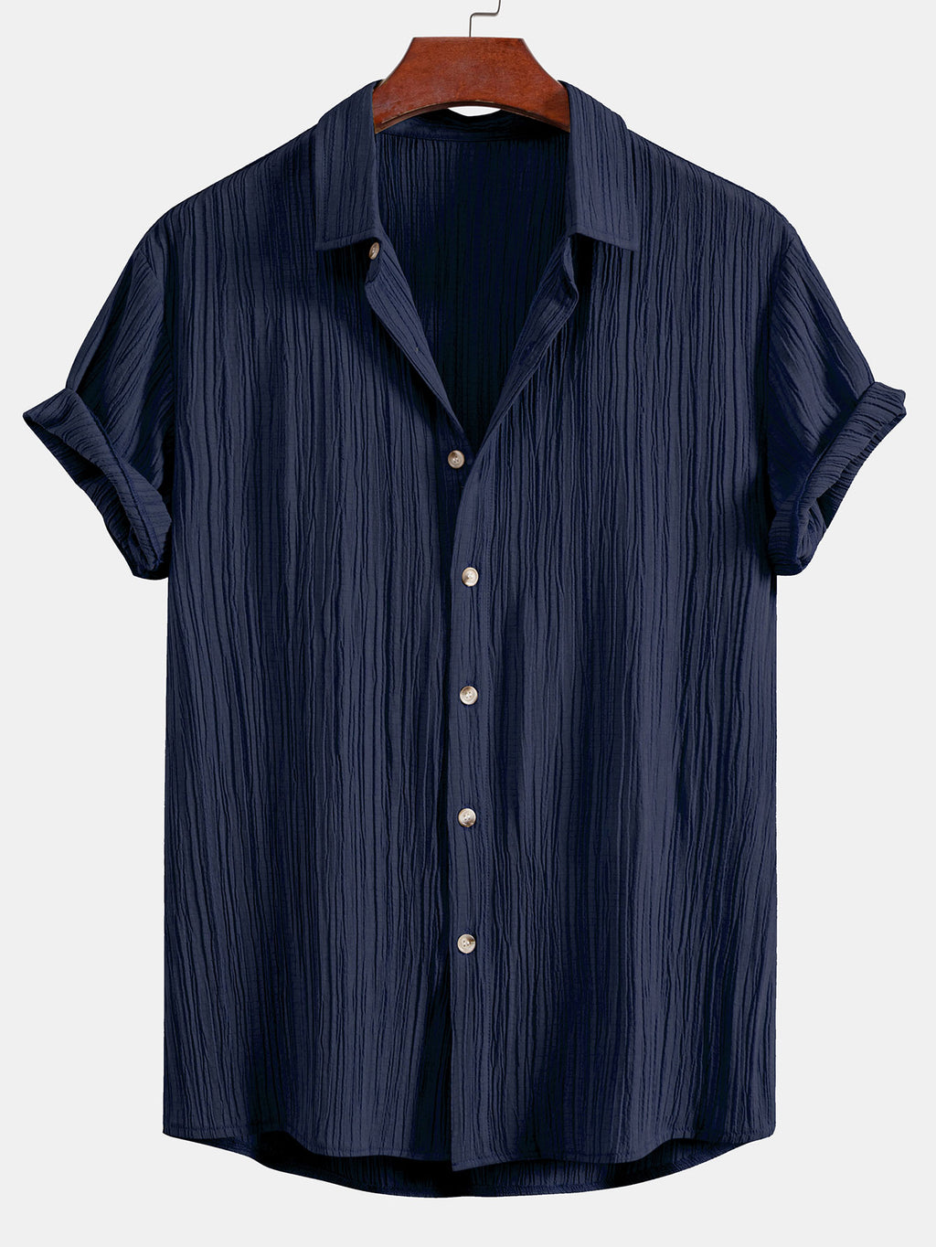 เนื้อผ้าย่น<tc>สีแดง</tc> เสื้อเชิ้ตติดกระดุม